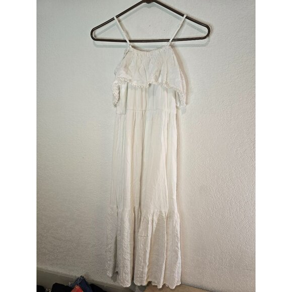 GB Girls Junior Girls Sun Dress Knee Length Geometric Patterns White Size Medium - Picture 9 of 10